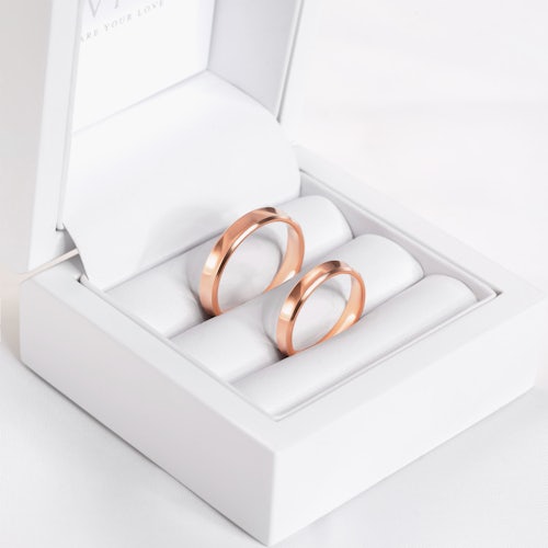 Obrączki ślubne: różowe złoto, wklęsłe, 3 mm